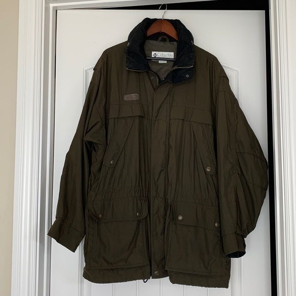 Columbia Men’s Medium Olive‎ Green Lined Hooded Jacket - Picture 1 of 13